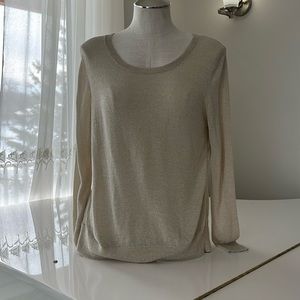 Melanie Lyne gold glitter sweater sheer back size medium